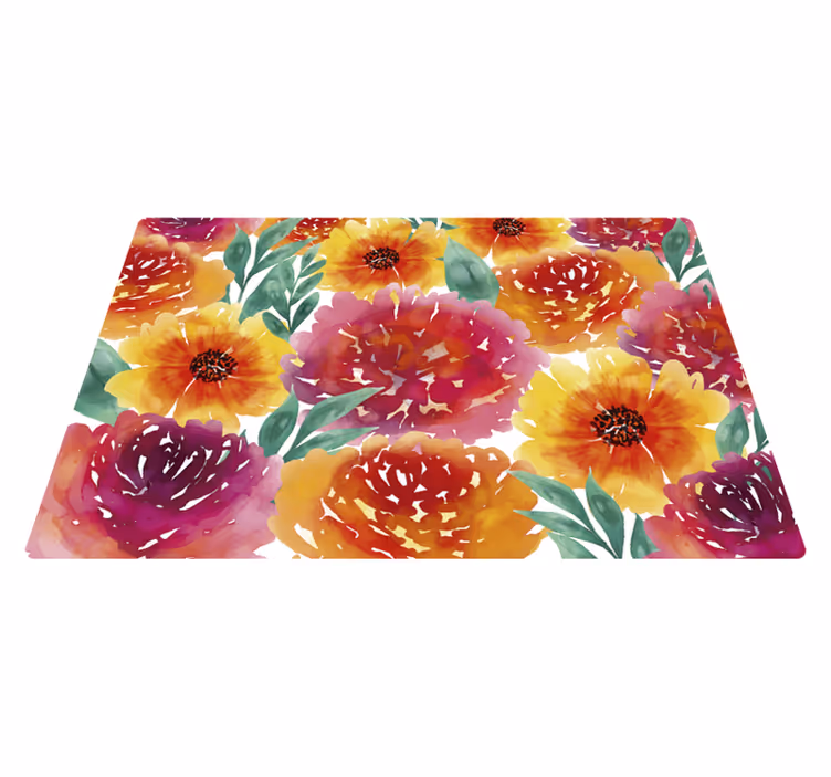 Floral watercolor floral vinyl carpet - TenStickers