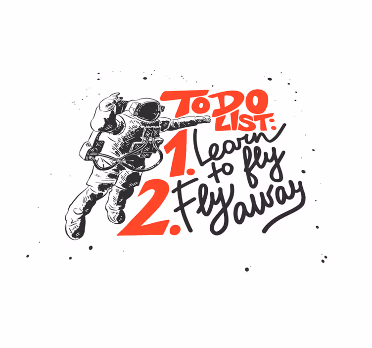 Carpet pvc phrase astronaut - TenStickers