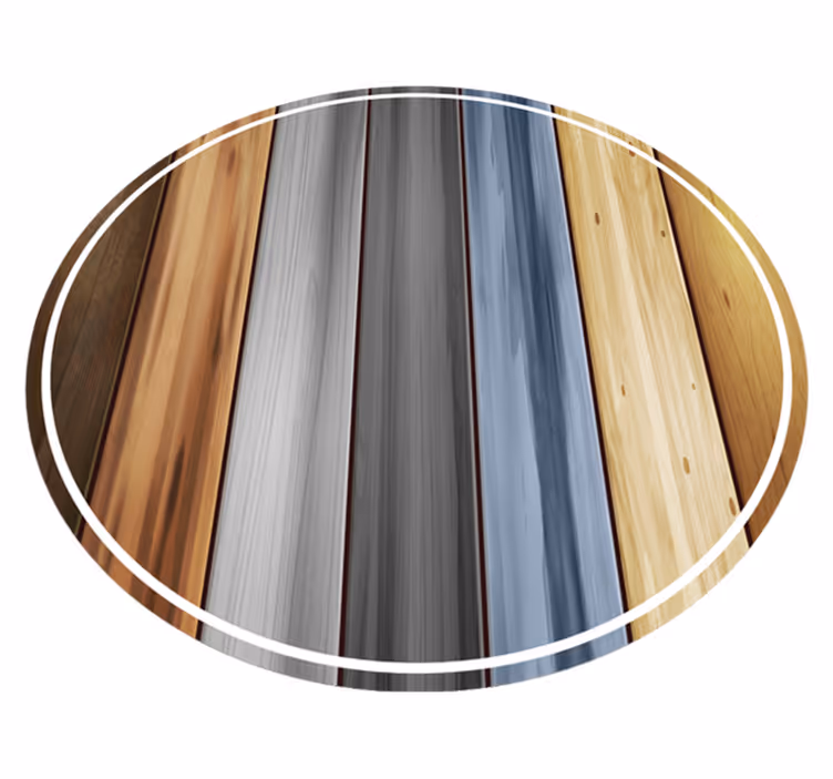 Striped Timber Circlet wood effect vinyl carpet - TenStickers