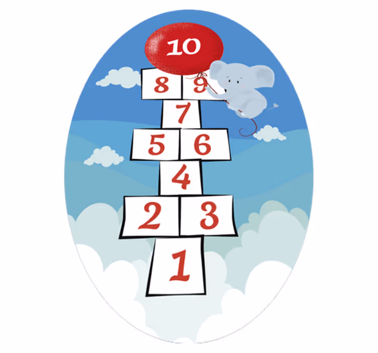 Hopscotch Balloon Elephant kids vinyl carpet - TenStickers