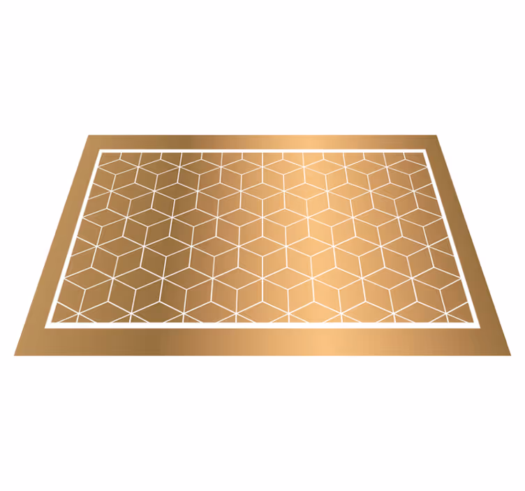 Geometric vinyl carpet cuboid illusion - TenStickers