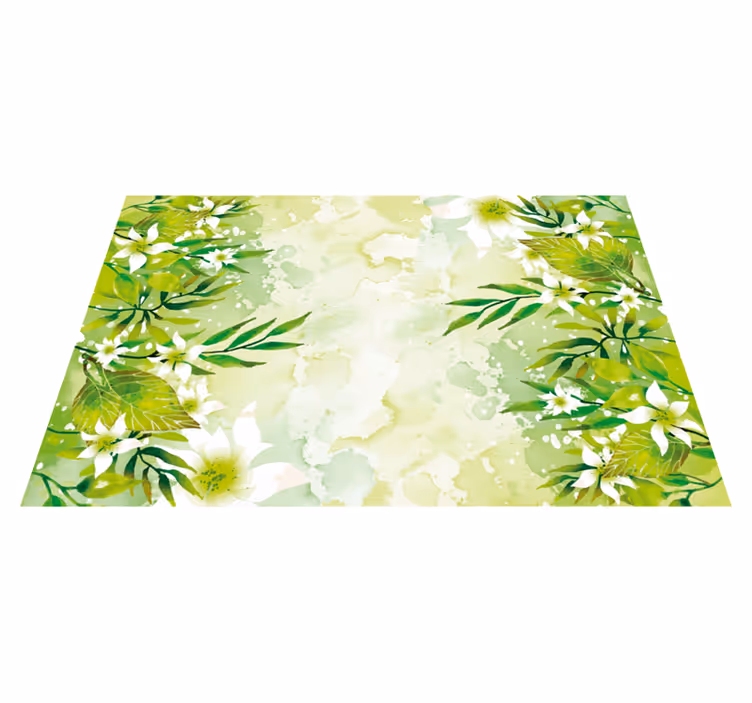 Botanical Greenery floral vinyl carpet - TenStickers