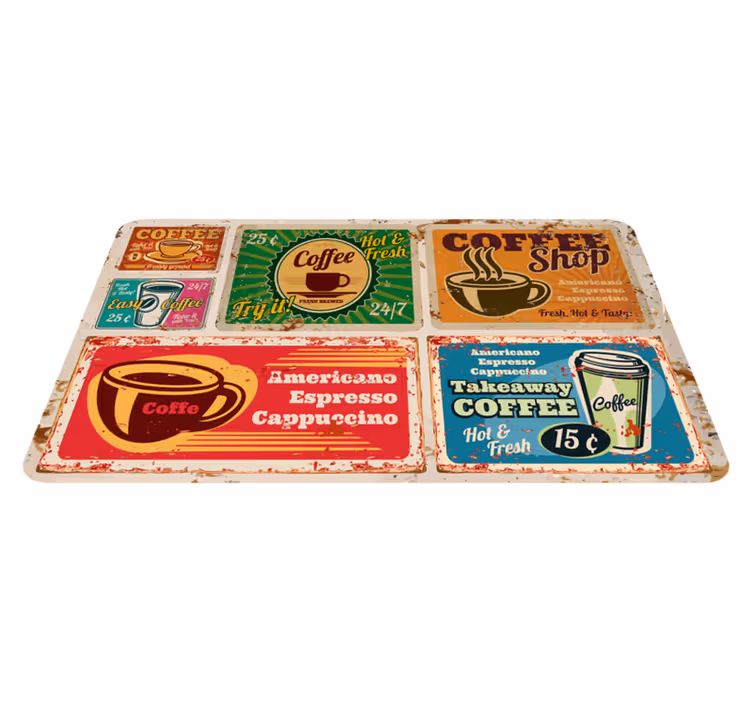 Café Themed Motifs custom vinyl carpet - TenStickers