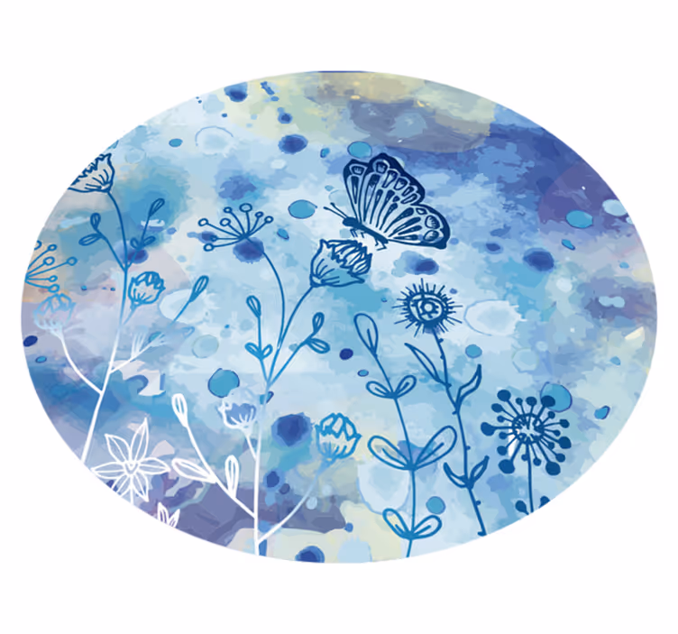 Botanical Watercolor floral vinyl carpet - TenStickers