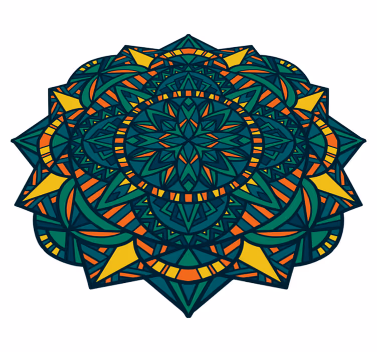 Mandala vinyl carpet inspired by circular artwork - TenStickers