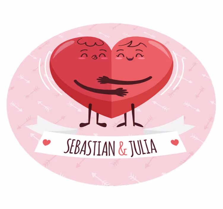 Personalized Heart Illustration custom vinyl carpet - TenStickers