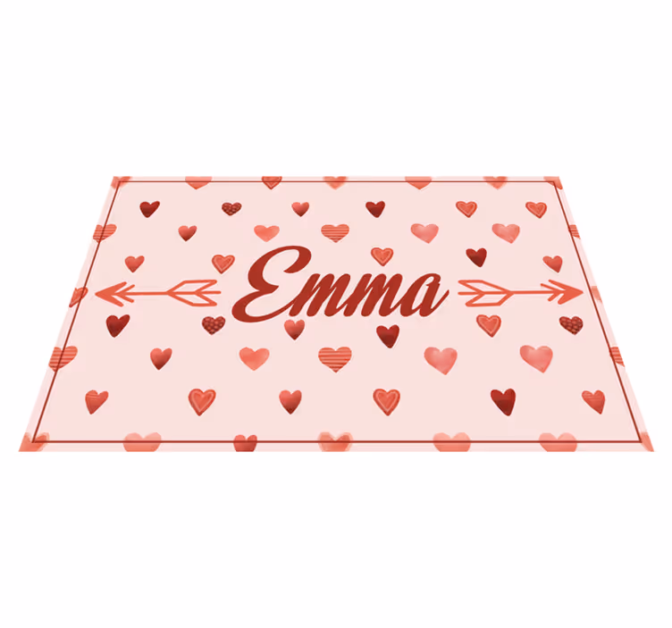 Personalized Heart Theme custom vinyl carpet - TenStickers