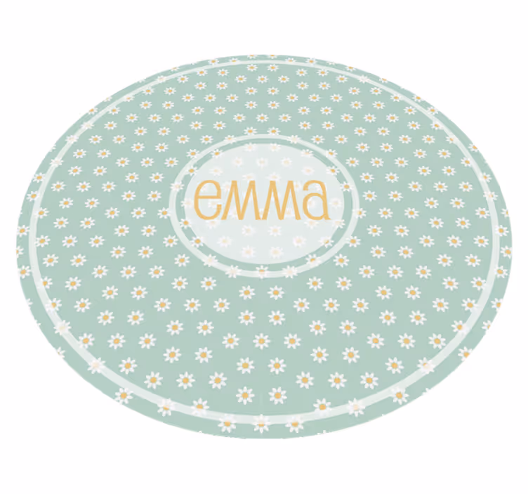 Personalized Daisy Circle custom vinyl carpet - TenStickers