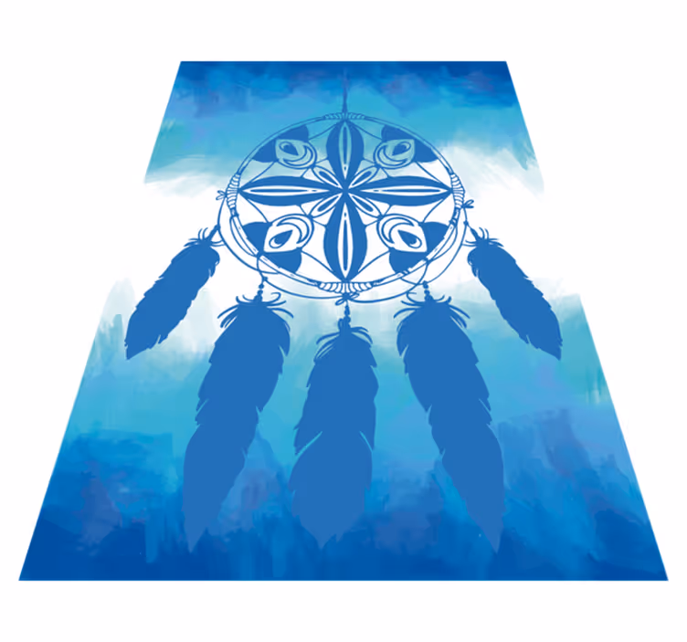 Dreamcatcher Feather blue vinyl carpet - TenStickers