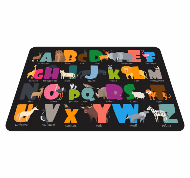 Alphabetical Fauna alphabet vinyl carpet - TenStickers