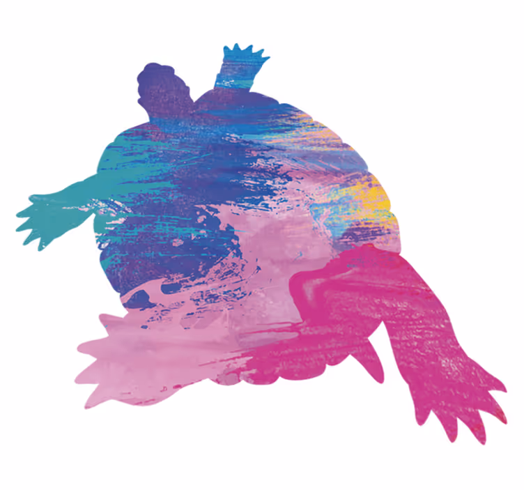 Colorful Tortoise Silhouette animal vinyl carpet - TenStickers