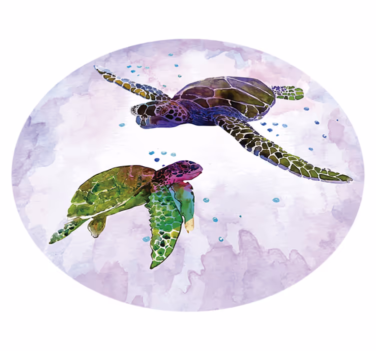 Sea Turtle Duo animal vinyl carpet - TenStickers