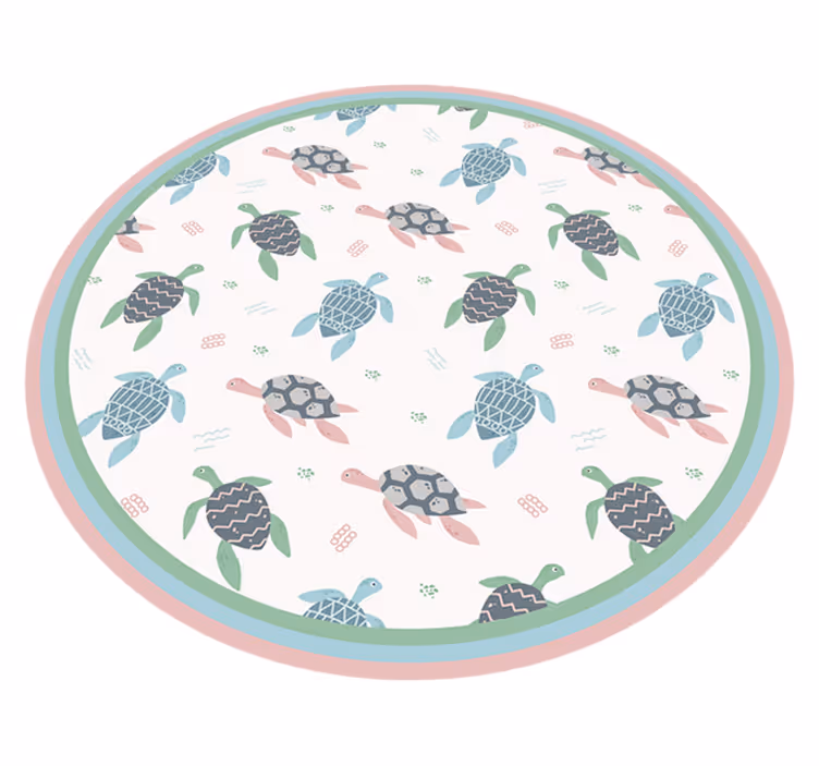 Turtle Play Circle kids vinyl carpet - TenStickers