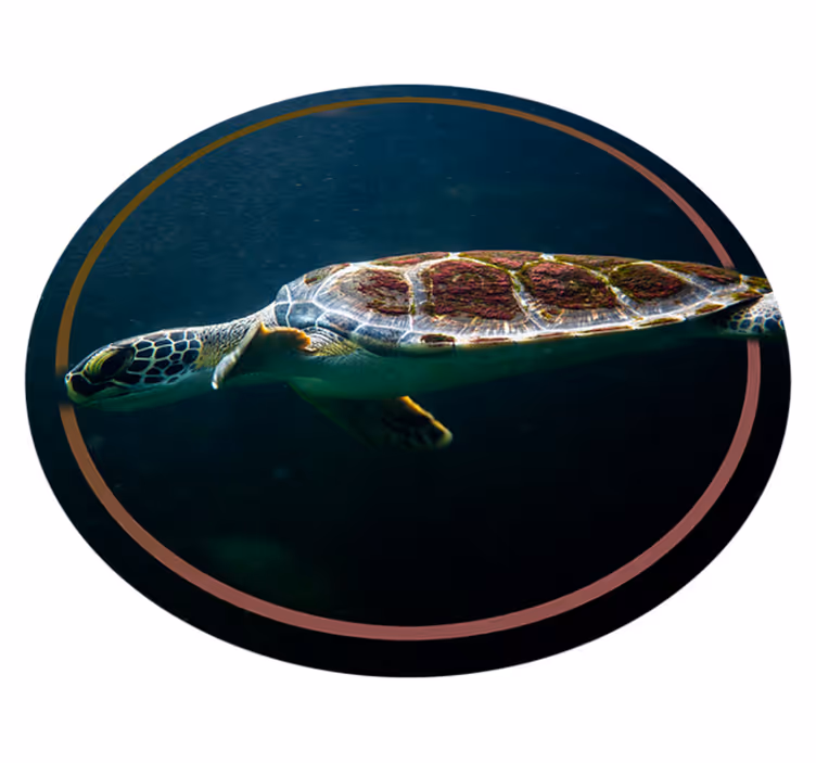 Sea Turtle Circle animal vinyl carpet - TenStickers