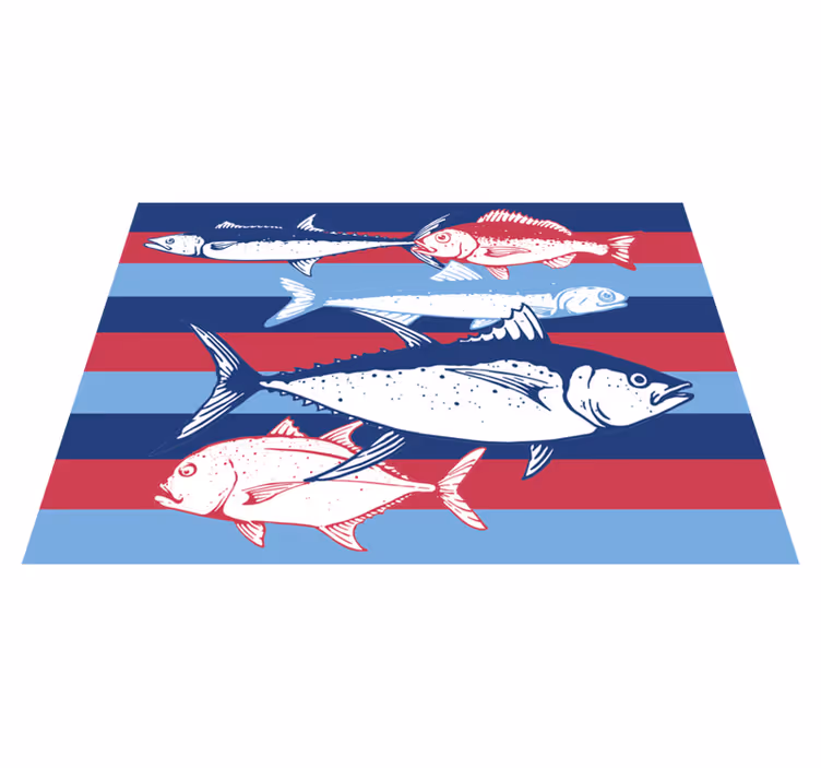 Fish Stripe Illustration animal vinyl carpet - TenStickers