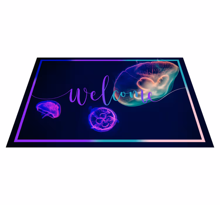 Jellyfish Welcome animal vinyl carpet - TenStickers