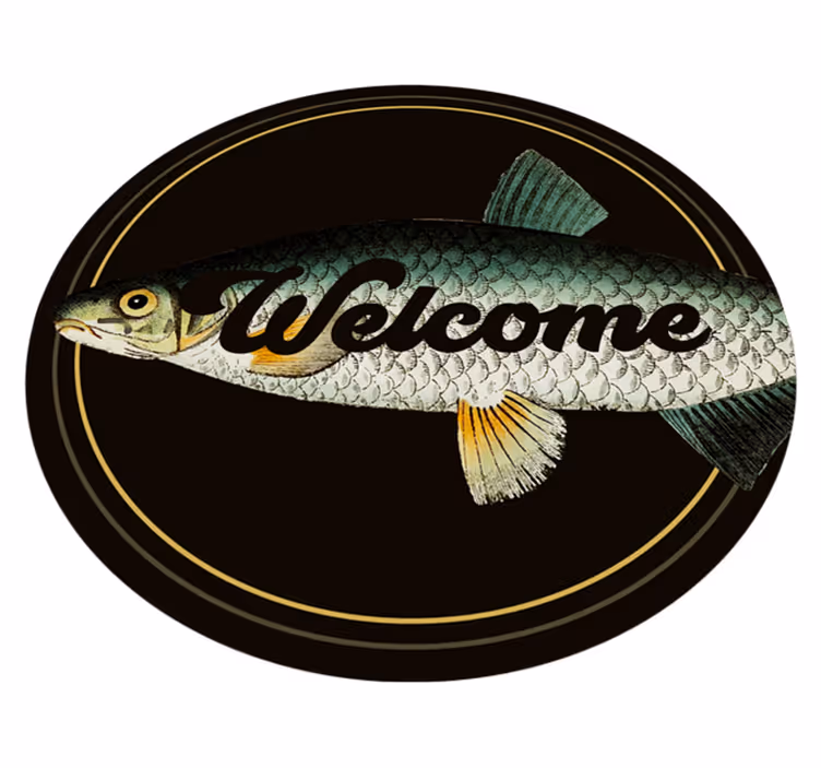 Welcome Fish Entryway animal vinyl carpet - TenStickers