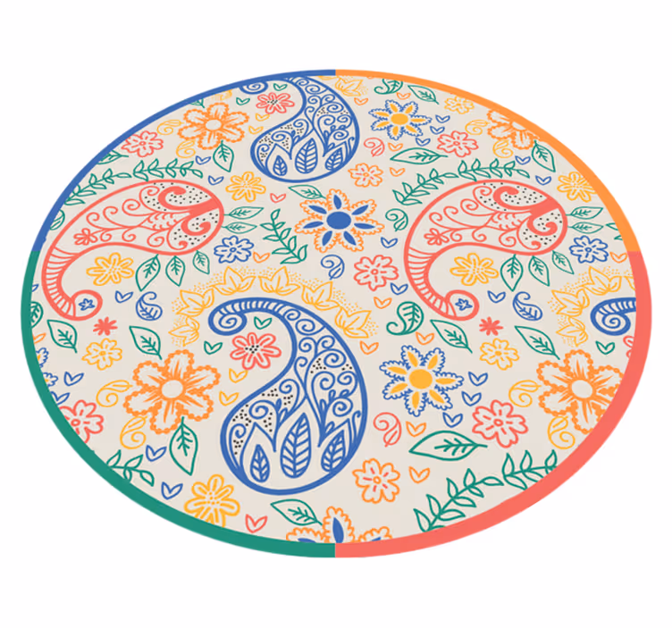 Botanical Paisley Elements floral vinyl carpet - TenStickers