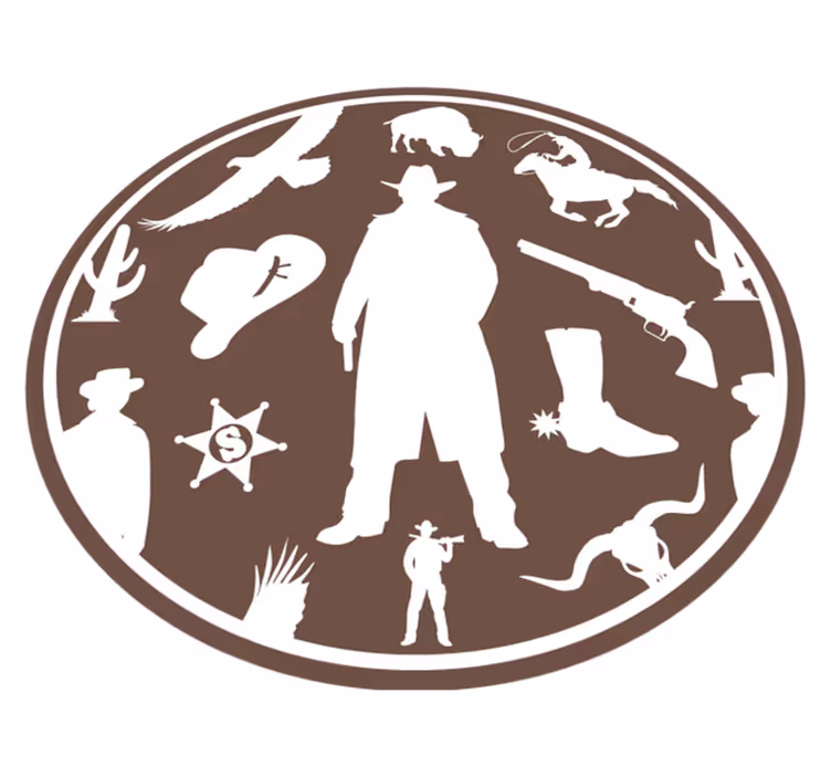 Cowboy Silhouette kids vinyl carpet - TenStickers