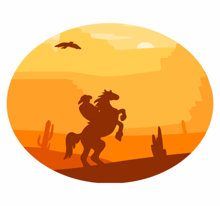 Sunset Silhouette animal vinyl carpet - TenStickers