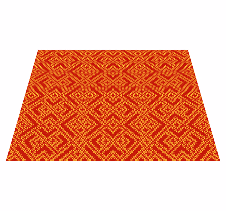 Intricate Geometric Composition tile vinyl carpet - TenStickers