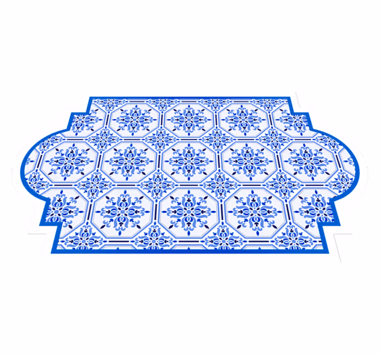 Ornate Blue Tiles tile vinyl carpet - TenStickers