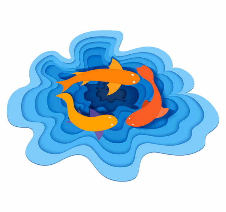 Aquatic Koi Pattern animal vinyl carpet - TenStickers