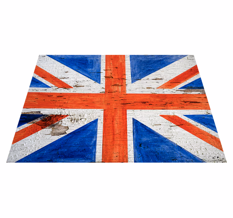 Distressed Union Jack world map vinyl carpet - TenStickers