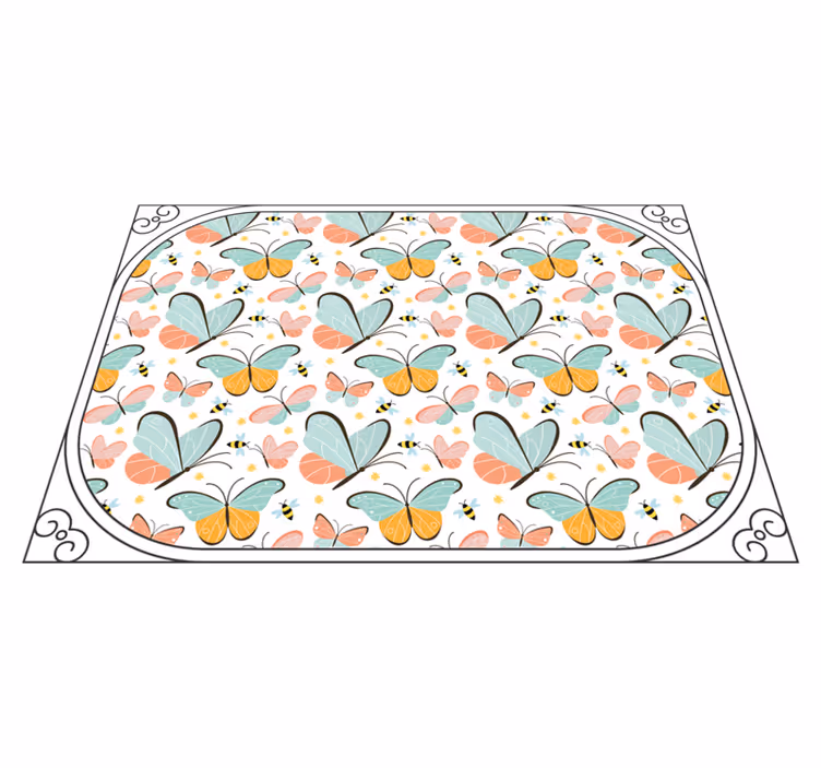 Butterfly Playground kids vinyl carpet - TenStickers