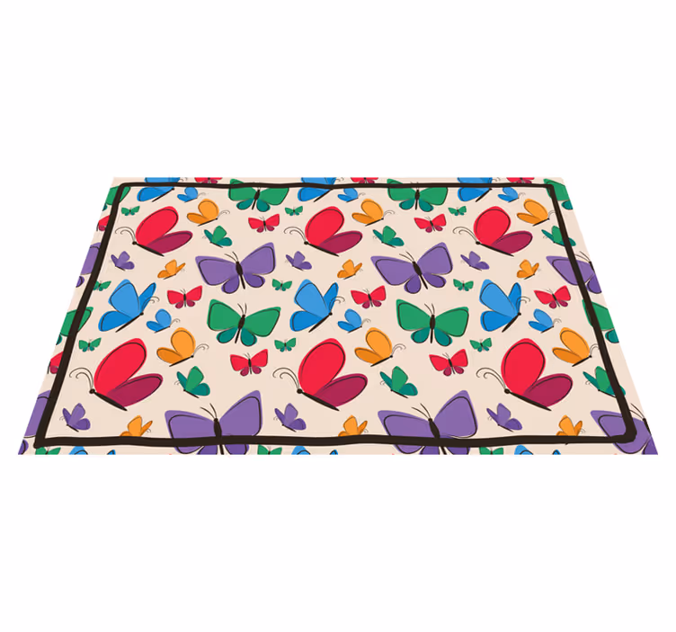 Butterfly Abundance floral vinyl carpet - TenStickers