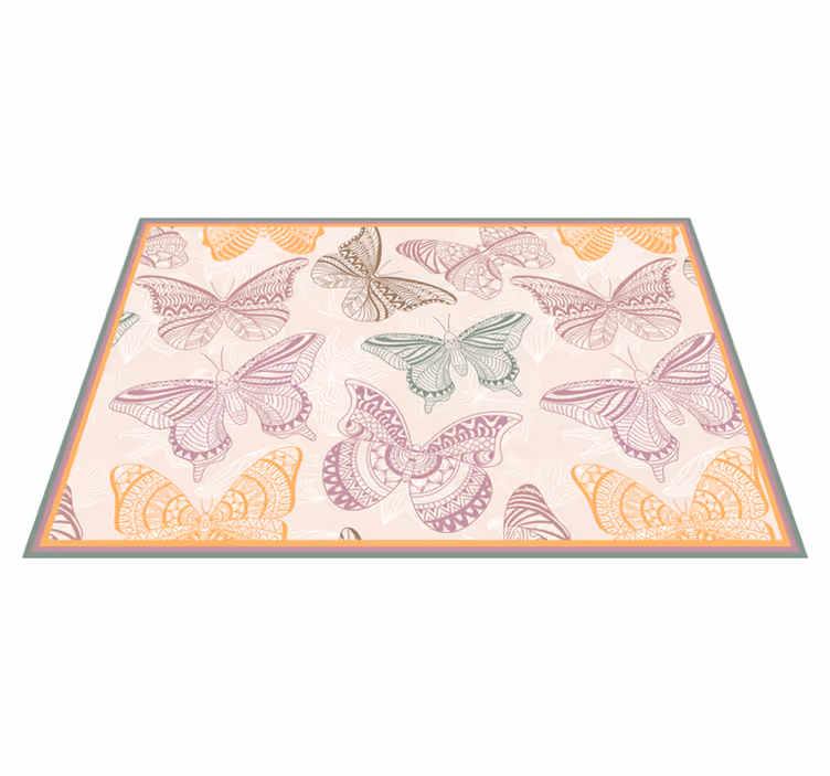 Butterfly Kaleidoscope mandala vinyl carpet - TenStickers