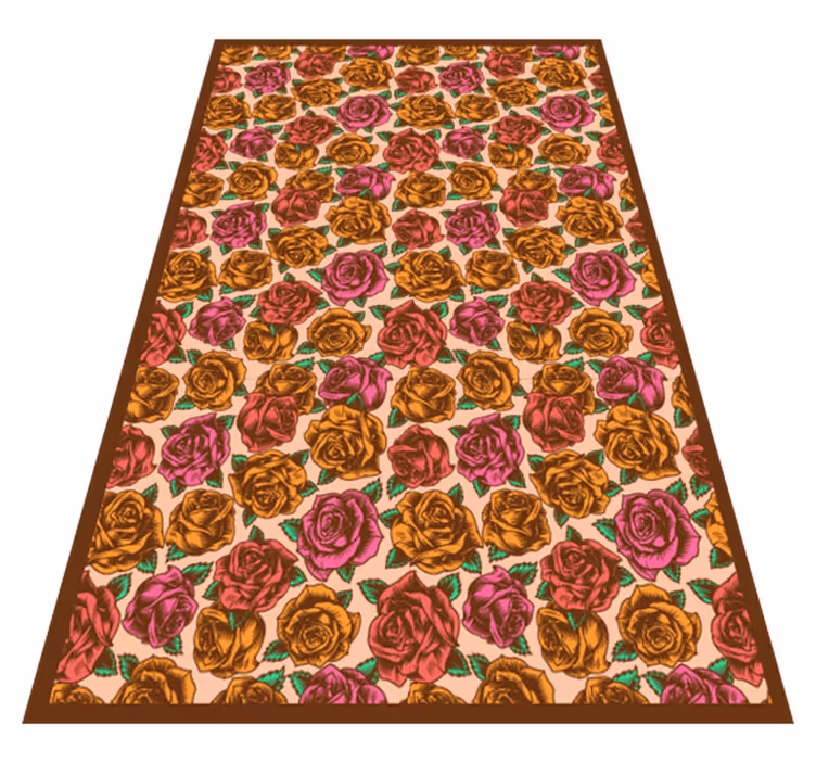 Rose Patterned floral vinyl carpet - TenStickers