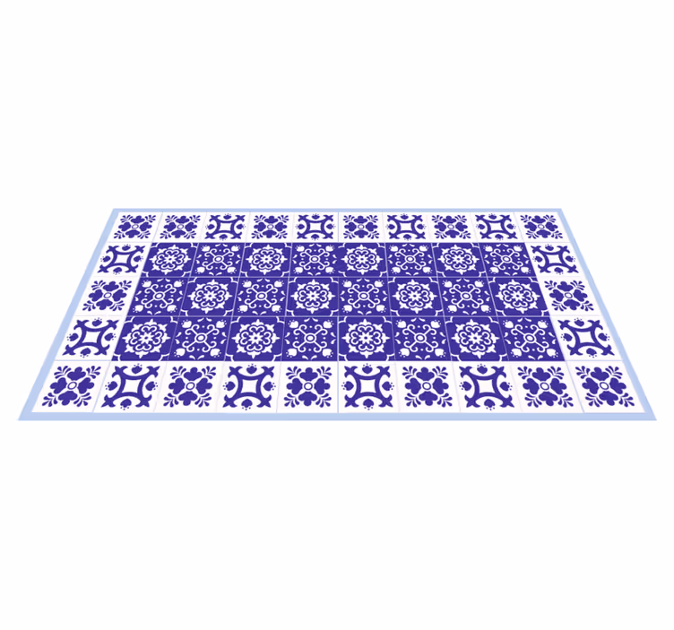 Blue Ceramic Pattern bathroom vinyl carpet - TenStickers