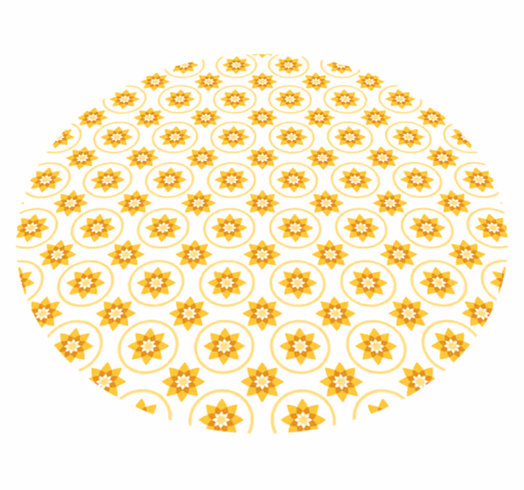 Yellow floral design floral vinyl carpet - TenStickers