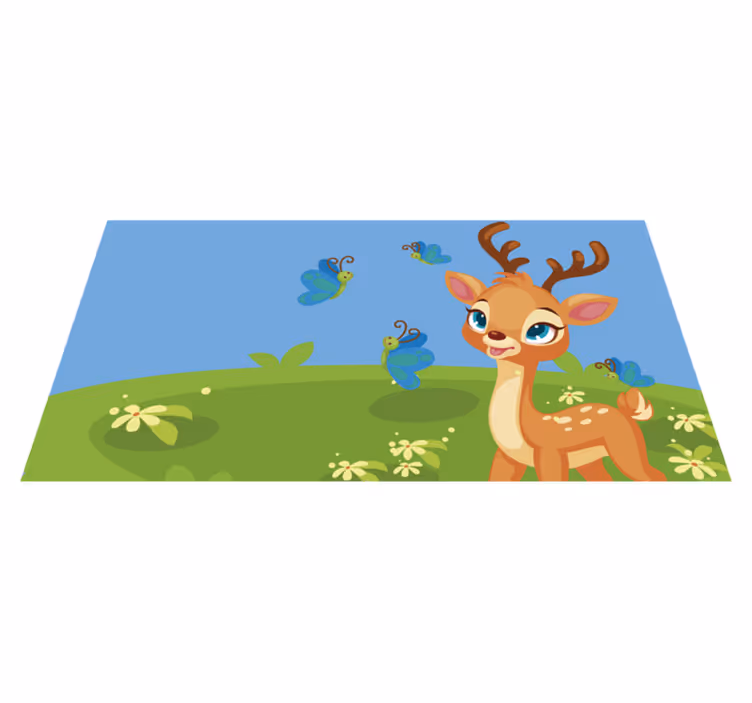 Fawn Meadow Scene kids vinyl carpet - TenStickers
