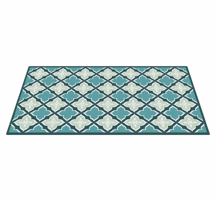 Mosaic vinyl carpet with floral mosaic design - TenStickers
