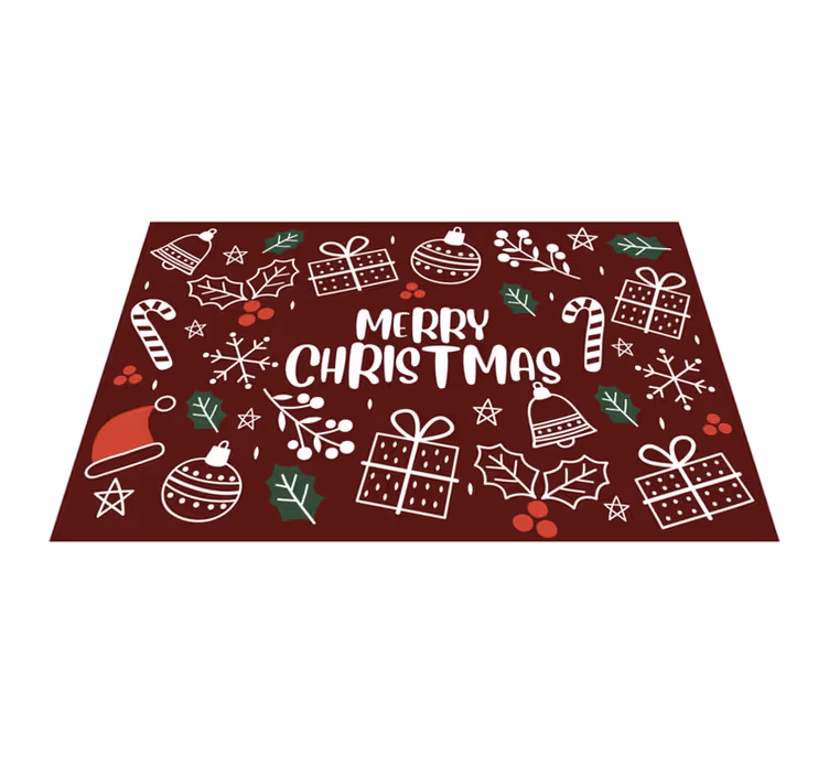 Festive Holiday Symbols Christmas vinyl carpet - TenStickers