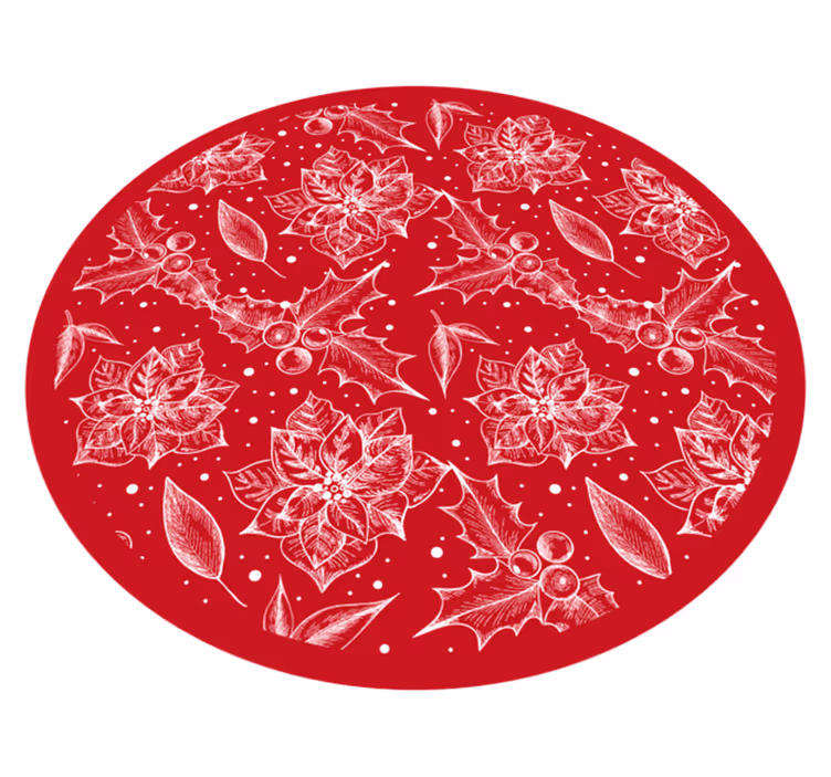 Seasonal Poinsettia Motif Christmas vinyl carpet - TenStickers