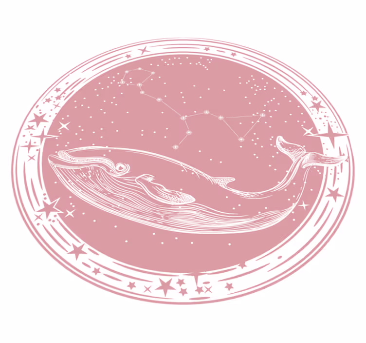 Whale Constellation Circle star vinyl carpet - TenStickers