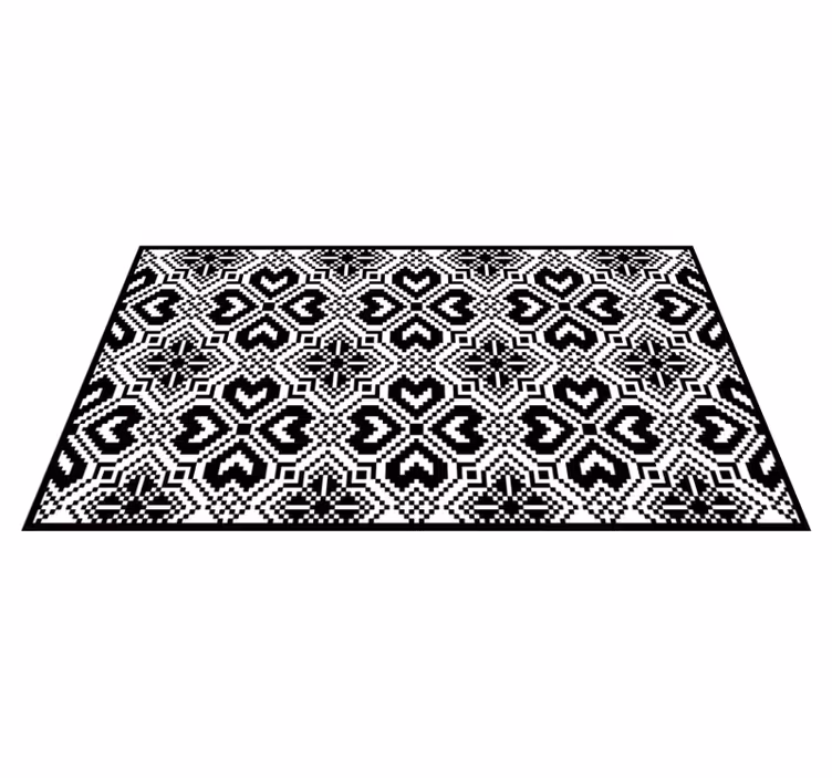 Monochrome Tribal Pattern geometric vinyl carpet - TenStickers