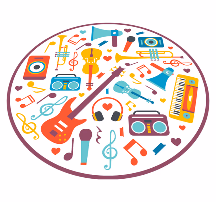 Musical Playtime Circle kids vinyl carpet - TenStickers