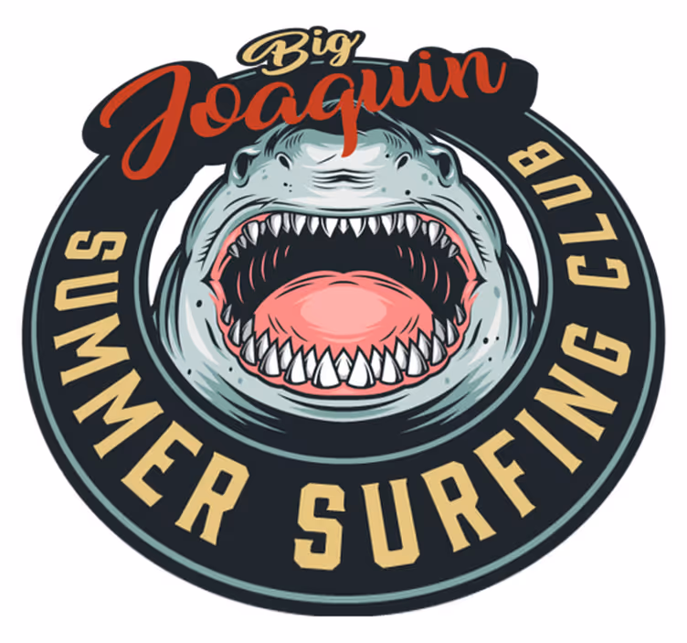 Shark Surf Emblem custom vinyl carpet - TenStickers