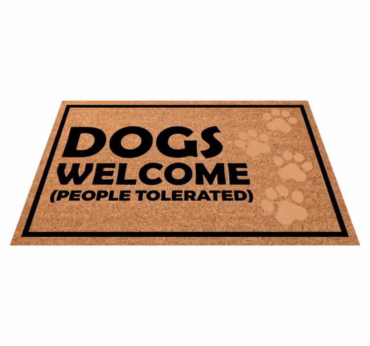 Dogs Welcome Sign custom vinyl carpet - TenStickers