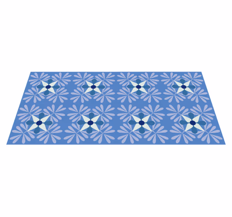 Floral vinyl carpet with floral symmetry design - TenStickers