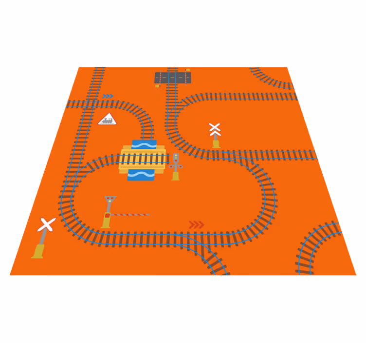 Playful Track Layout game vinyl carpet - TenStickers