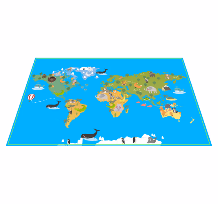 Learning Universe world map vinyl carpet - TenStickers