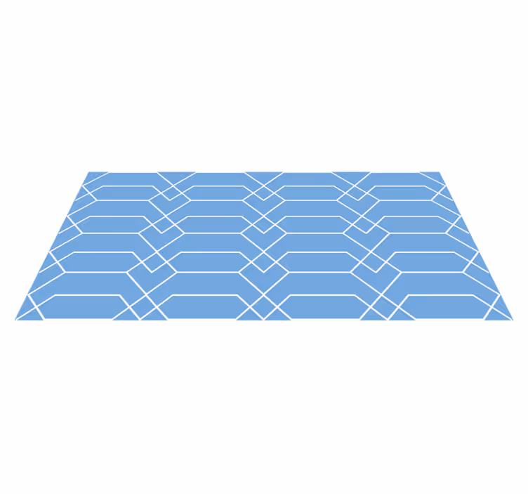 Abstract Blue Lines in Geometry geometric vinyl carpet - TenStickers