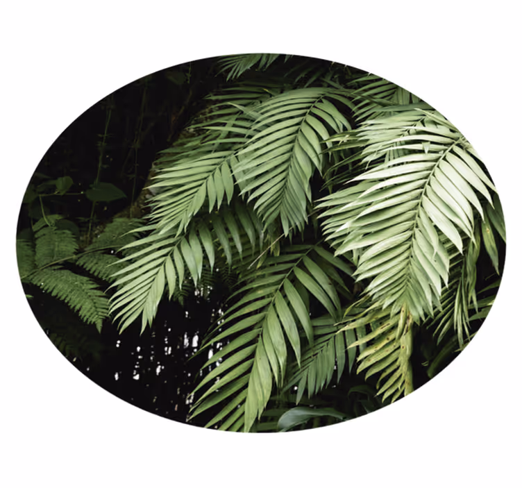 Tropical Foliage Circle floral vinyl carpet - TenStickers