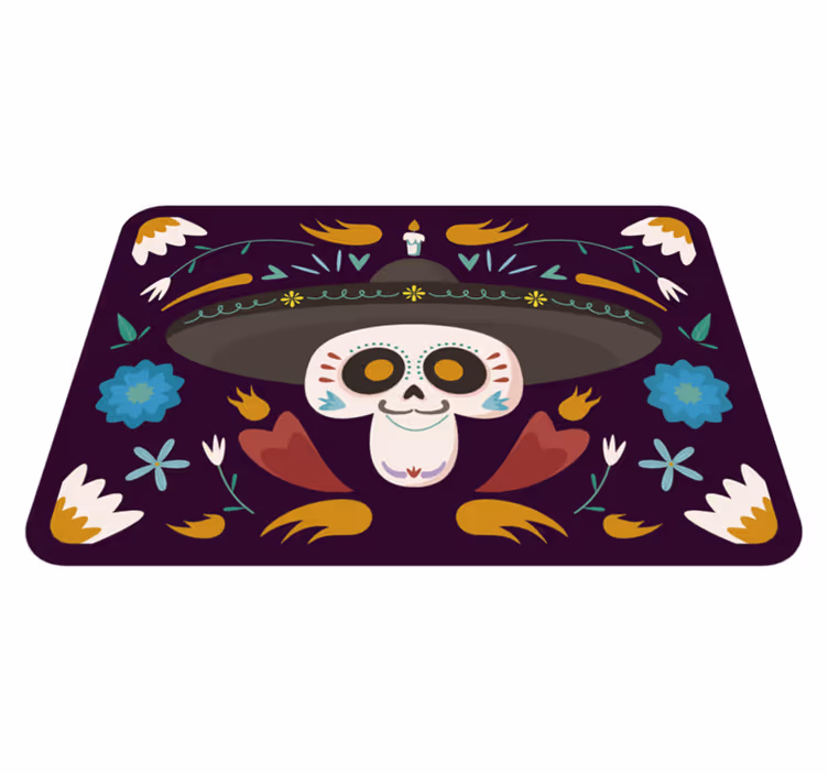 Festive Skull Imagery event vinyl carpet - TenStickers