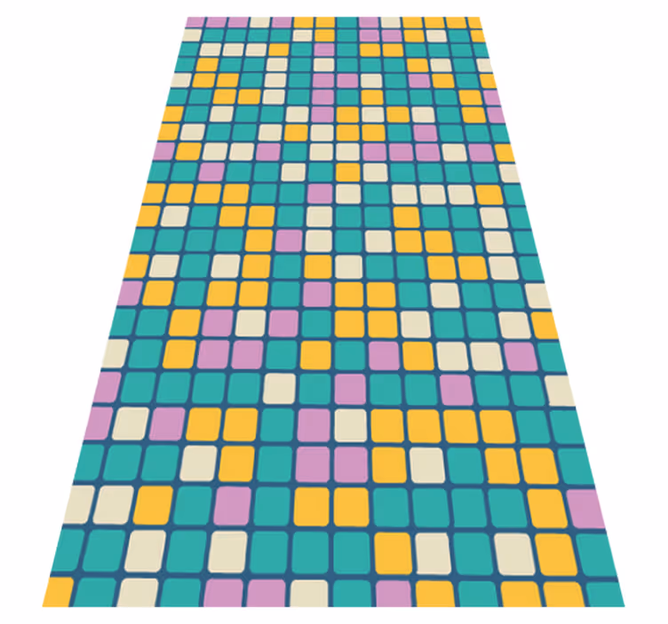 Colorful Grid Pattern geometric vinyl carpet - TenStickers